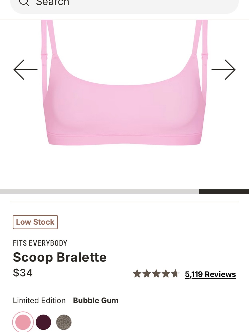SKIMS Scoop Bralette - Bubble Gum Pink
